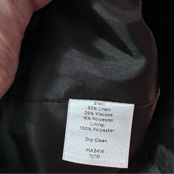 Talbots gray linen zip up blazer jacket - Picture 10 of 12